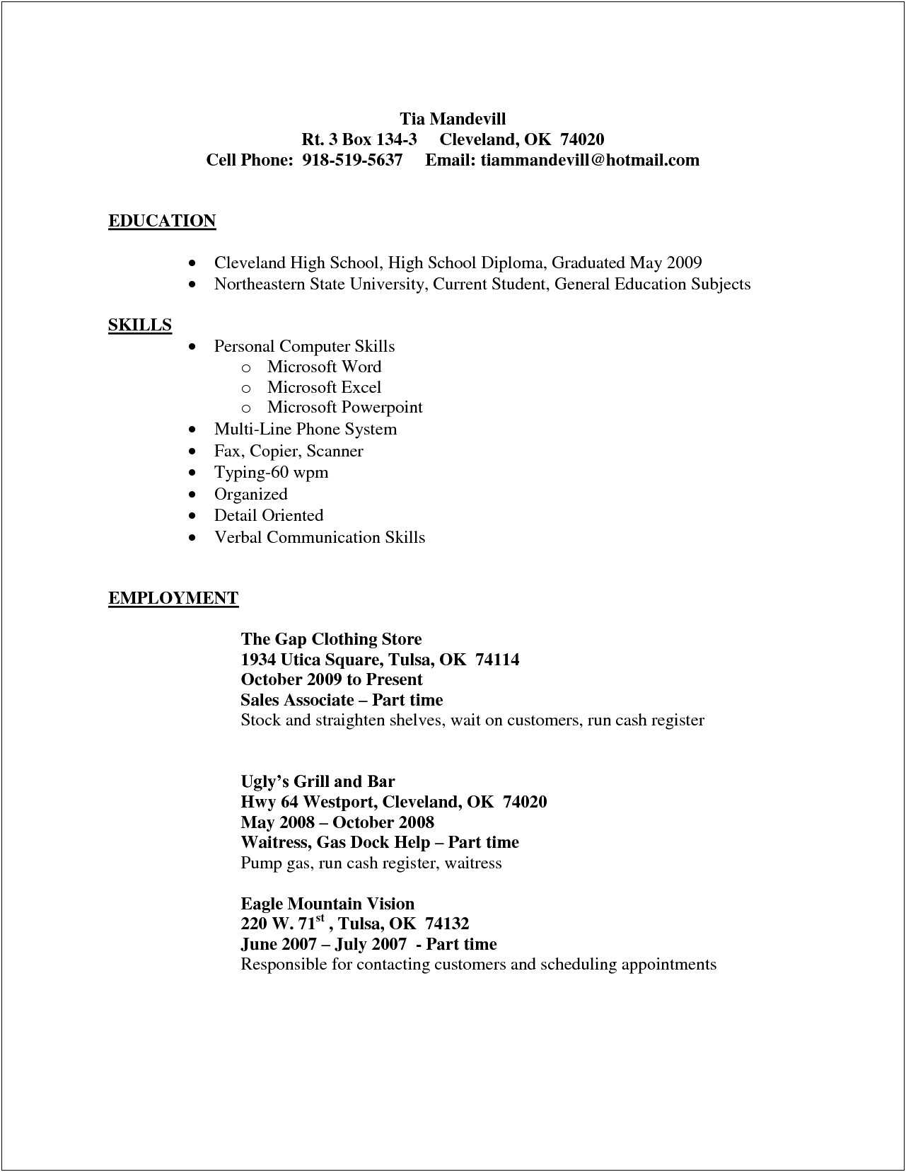 Resume Objective For A Multi Student Internship