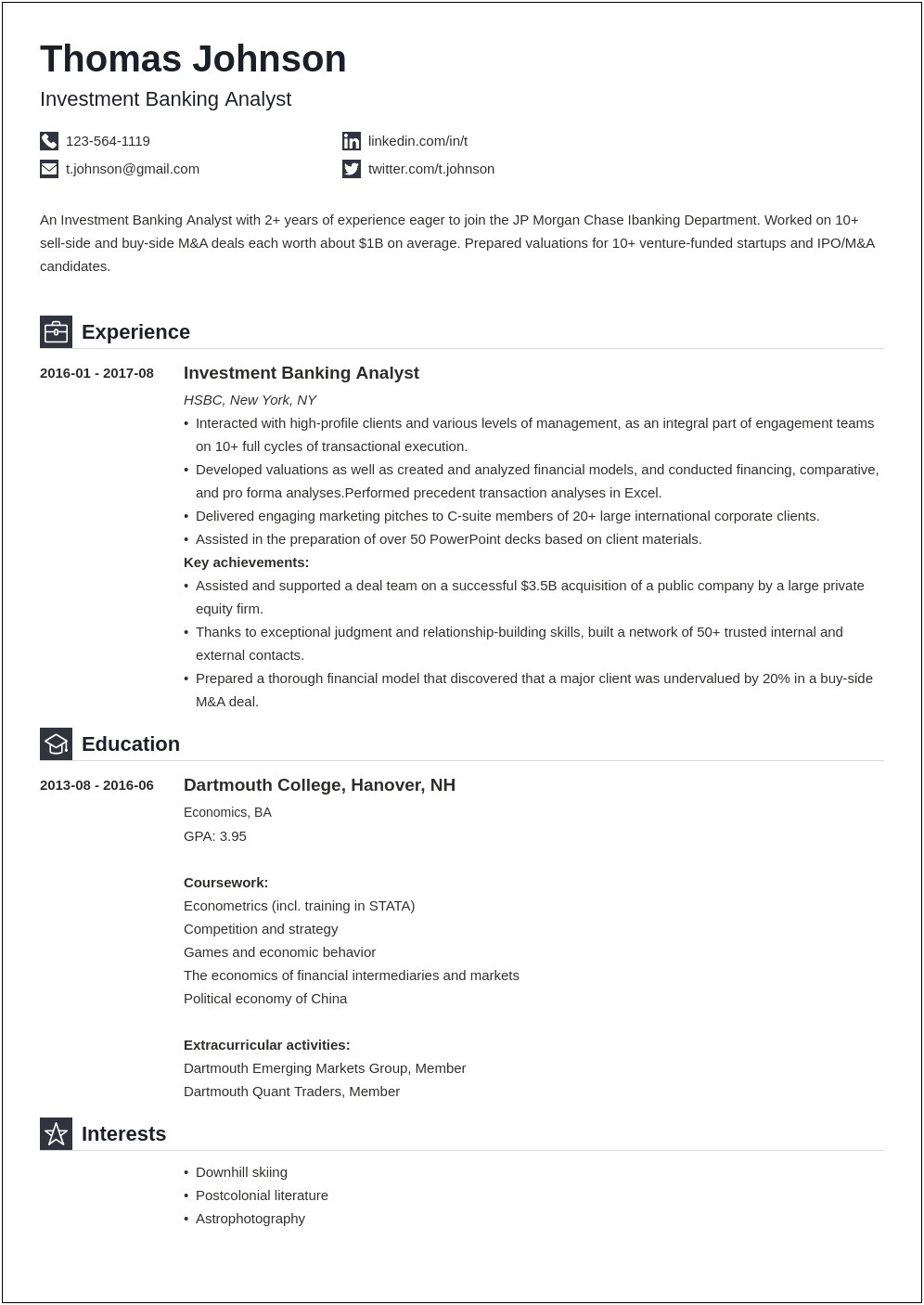 Resume Objective For Banking And Finance