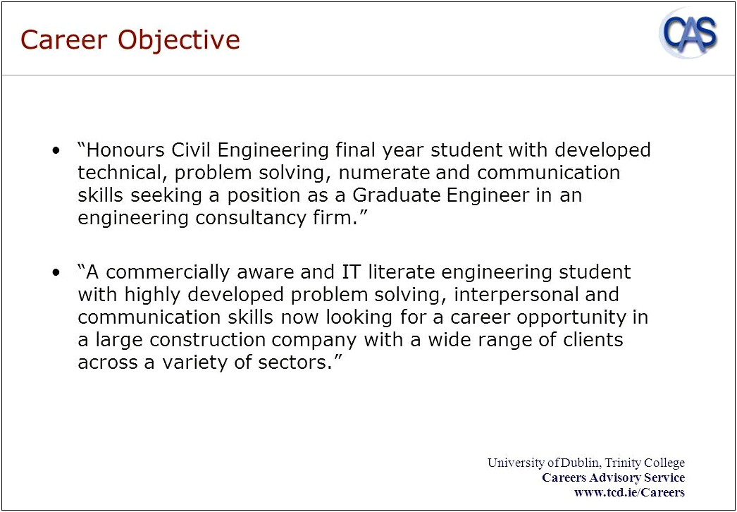 Resume Objective For Engineering Problem Solving