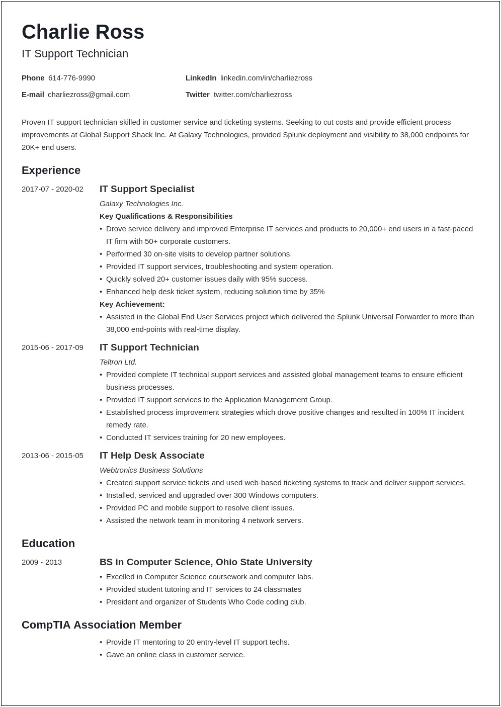 Resume Objective For Help Desk And Customer Service