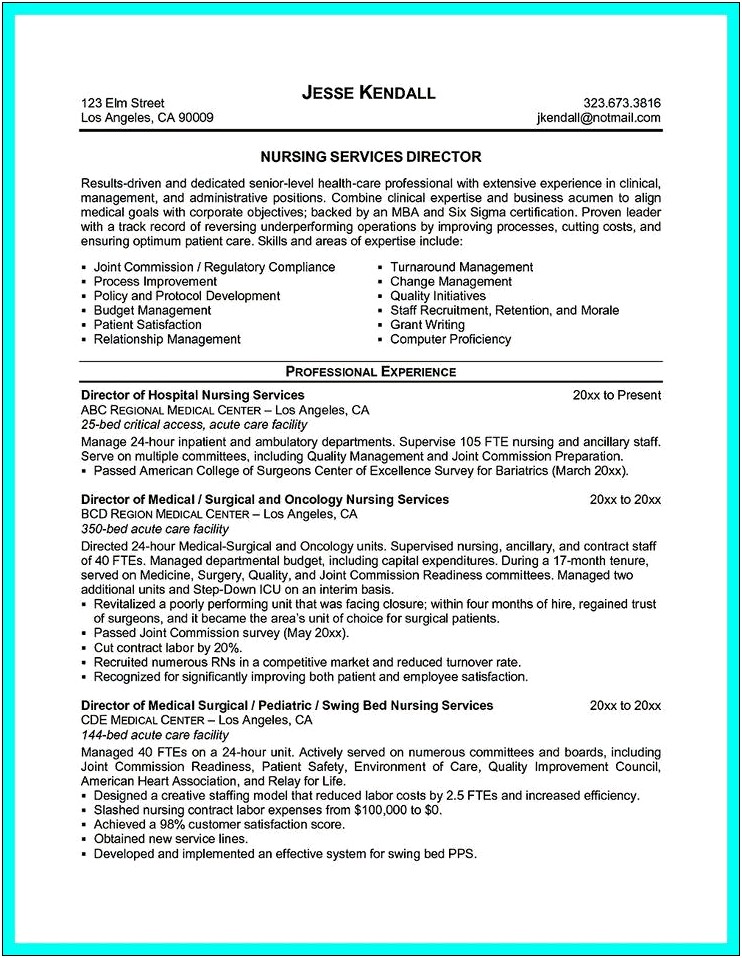 Resume Objective For Nursing Home Surveyor