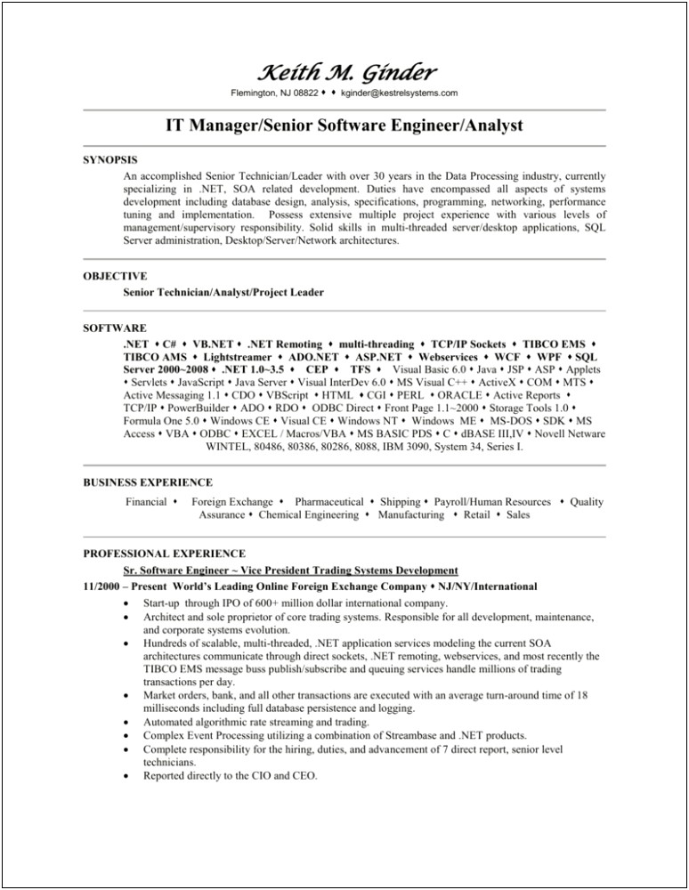 Resume Objective For Pharmaceutical Project Manager