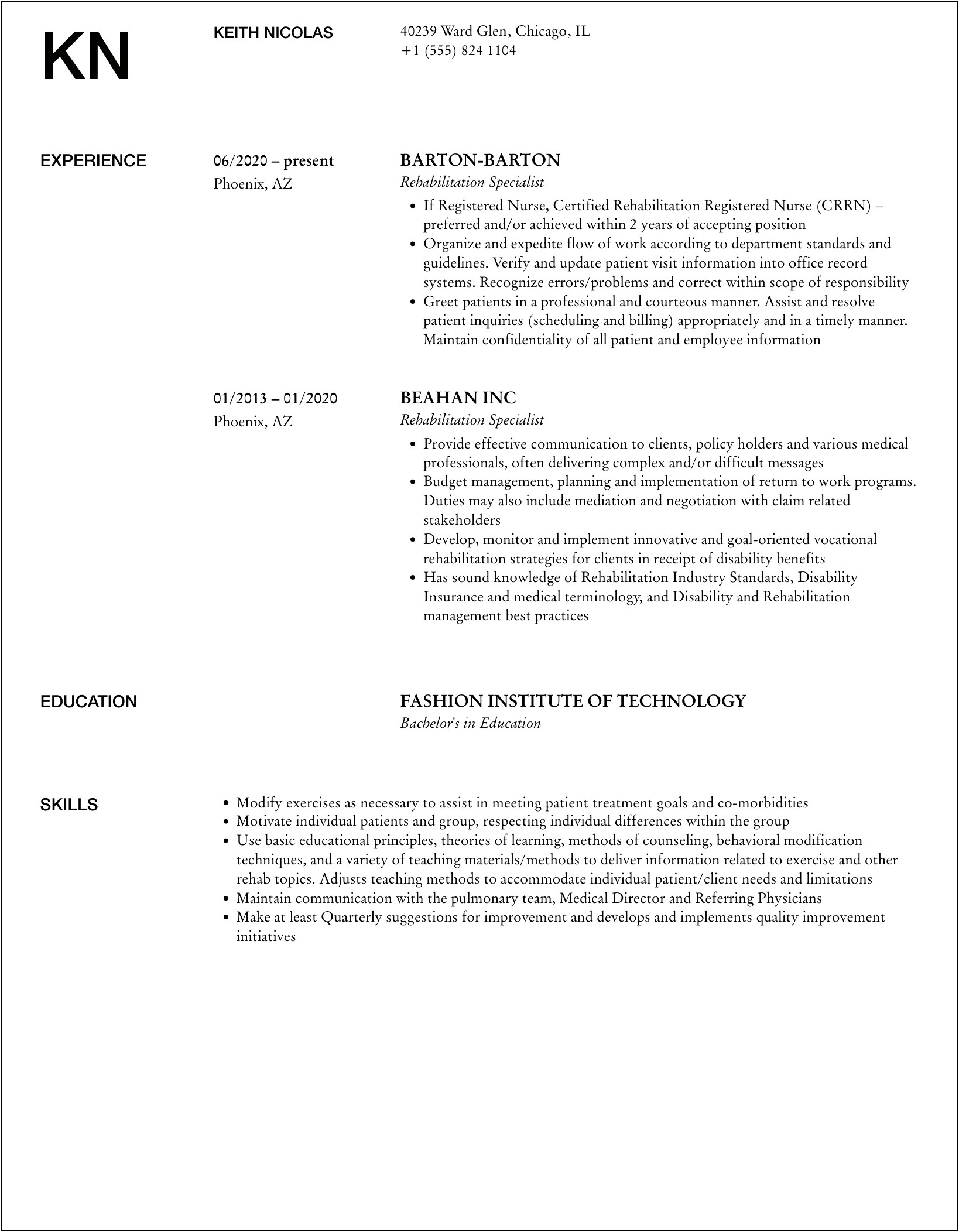 Resume Objective For Rehabilitation Counselor Graduate School