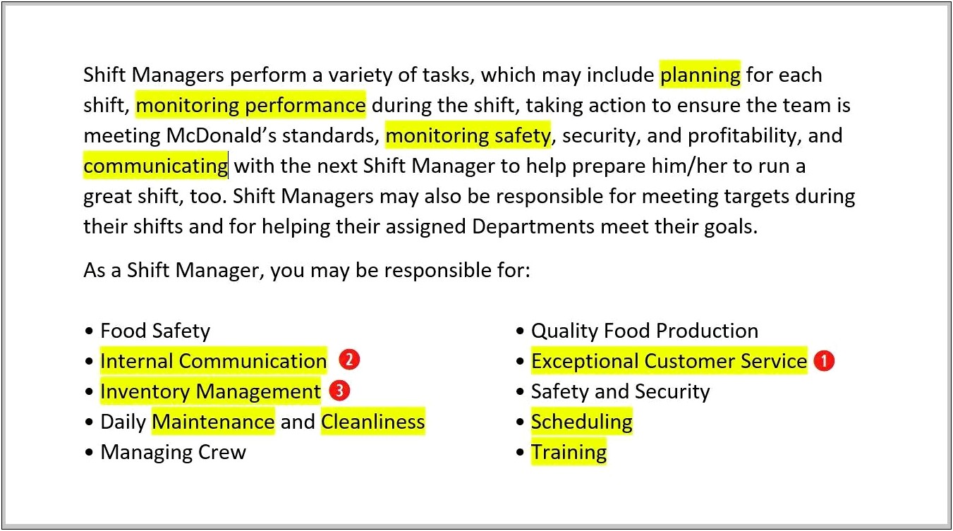 Resume Objective For Student With Fast Food Skills