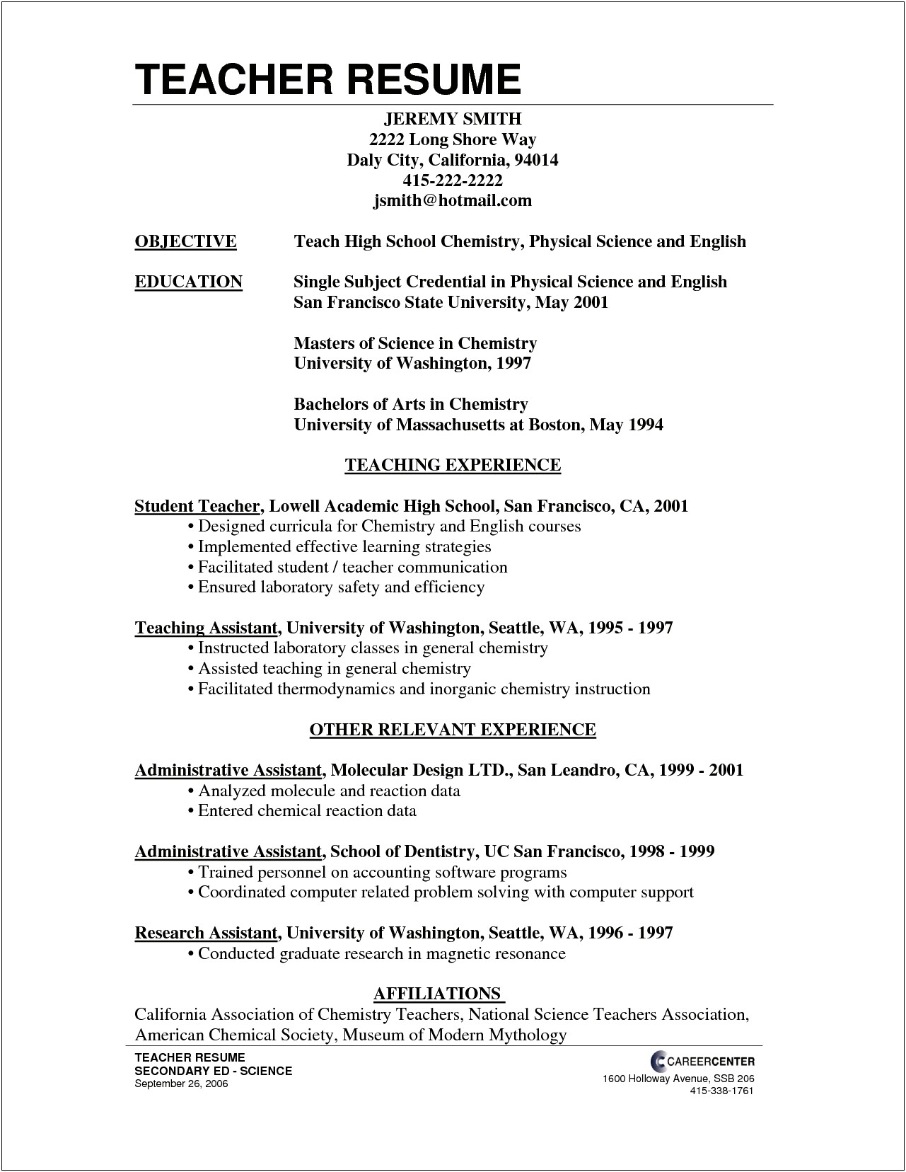 Resume Objective Job To Support Education