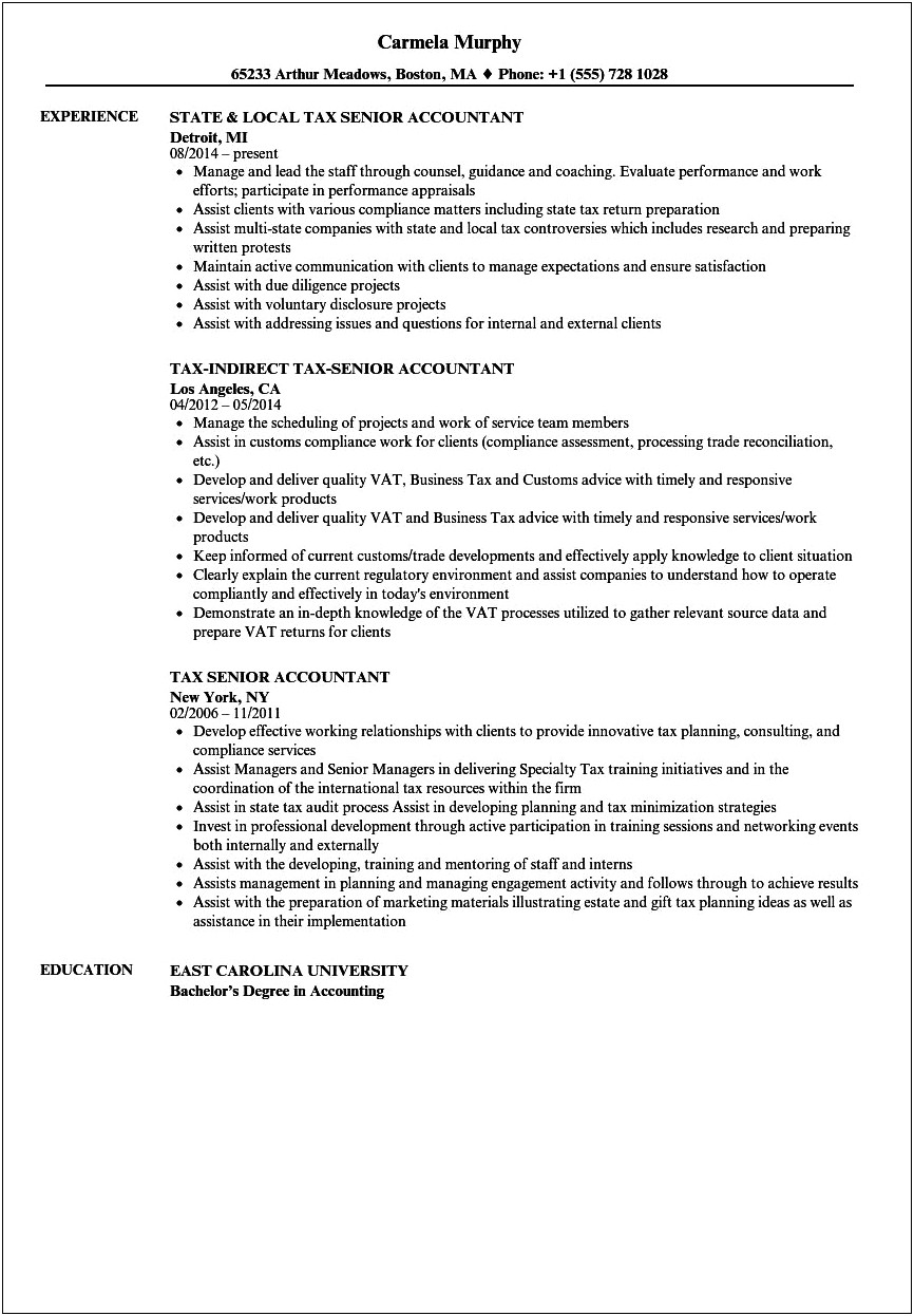 Resume Objective Statements For Staff Accountants