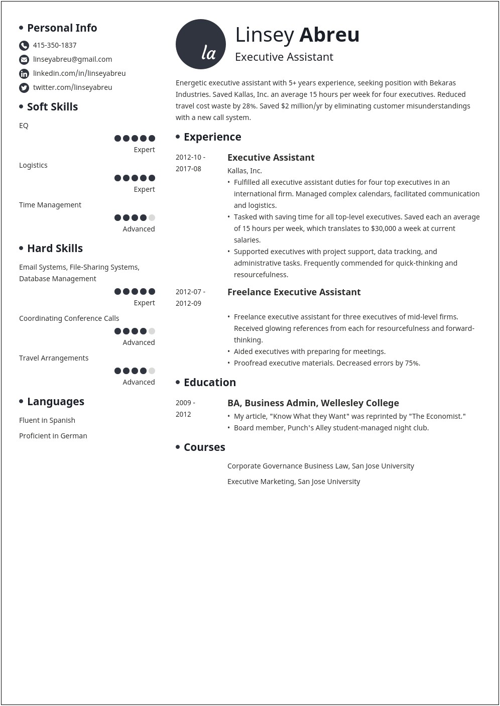 Resume Objectives For Executive Administrative Assistant