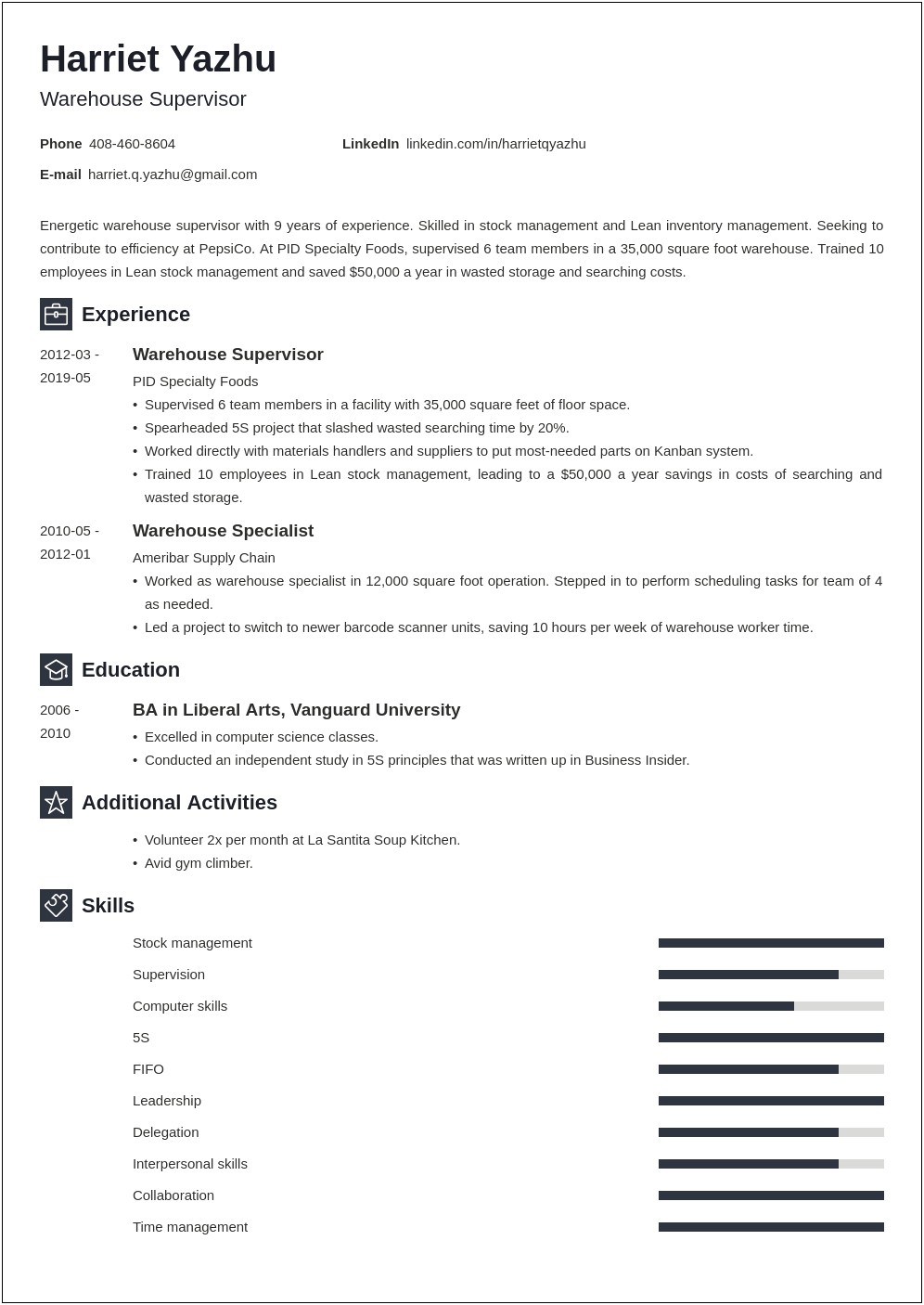 Resume Objectives For Shipping And Receiving Supervisor