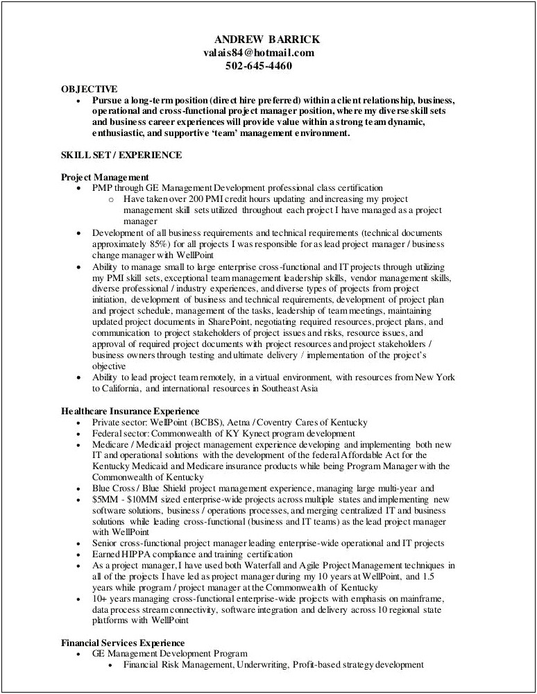 Resume Personal Statement Diverse Skill Set