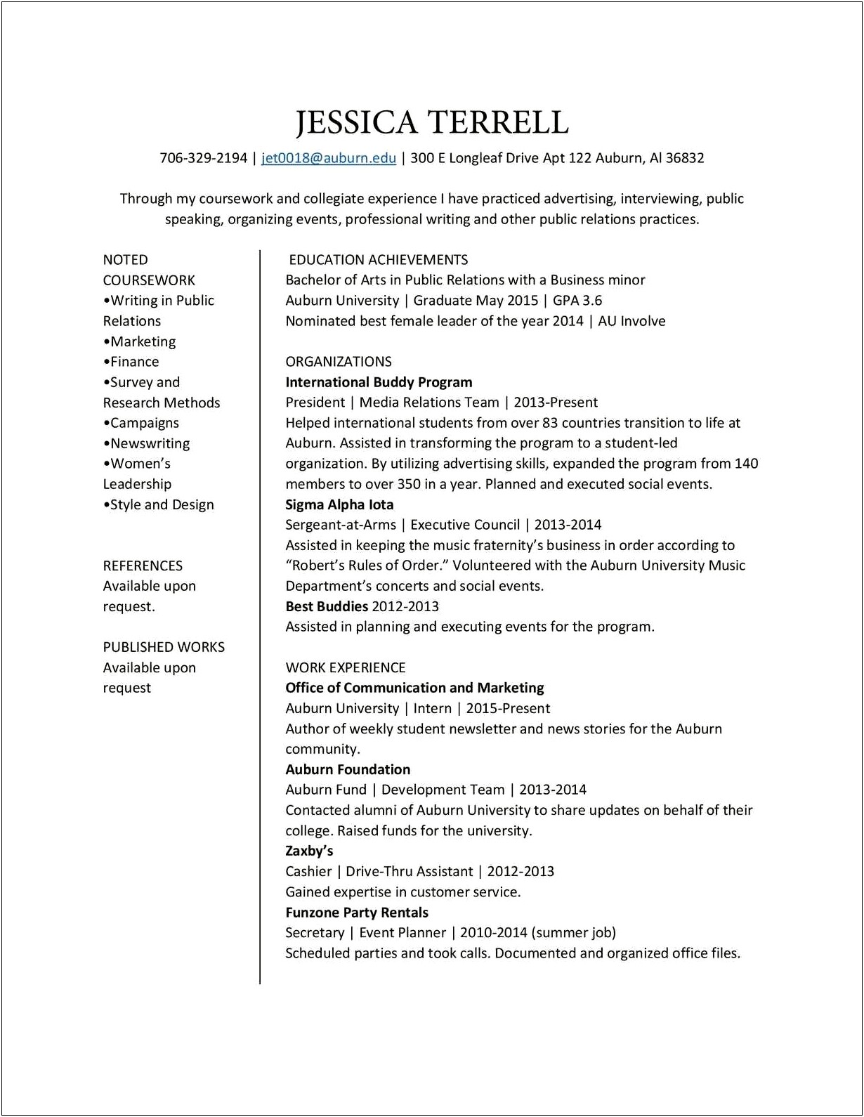 Resume References Available Upon Request Sample