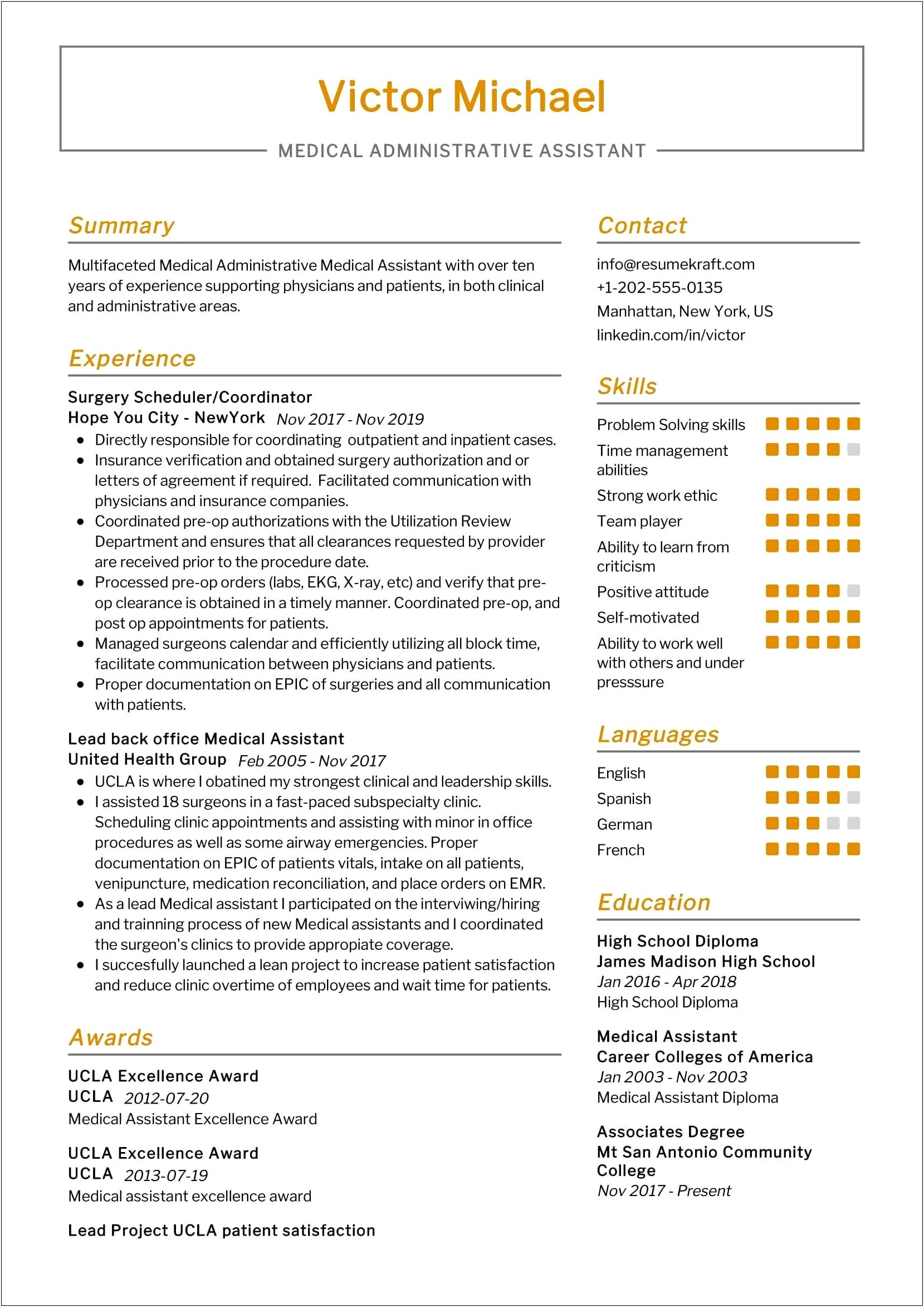 Resume Sample For An Office Assistant