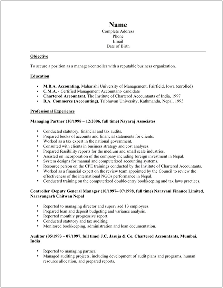 Resume Sample For Candidate With Limited English