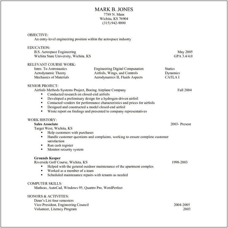 Resume Sample For Jobs With No Experience