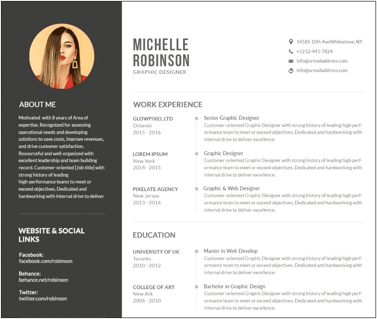 Resume Sample Format For Working Students