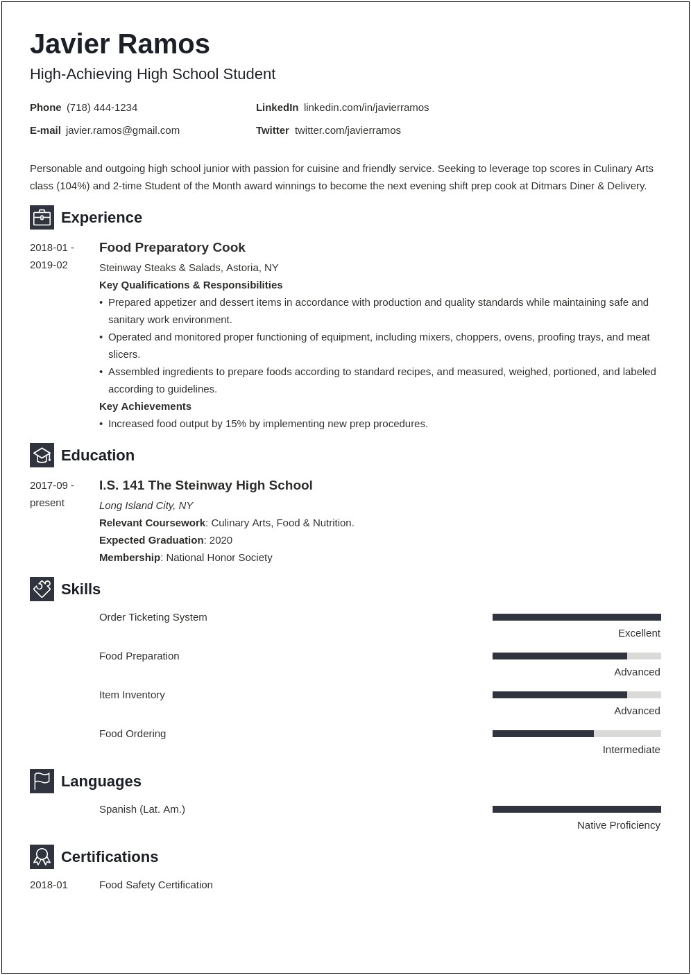 Resume Sample High School Graduate No Experience Philippines