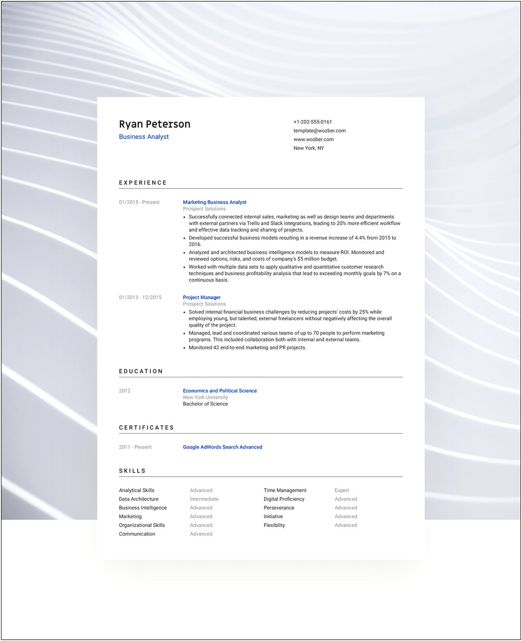 Resume Sample Pdf File Free Download