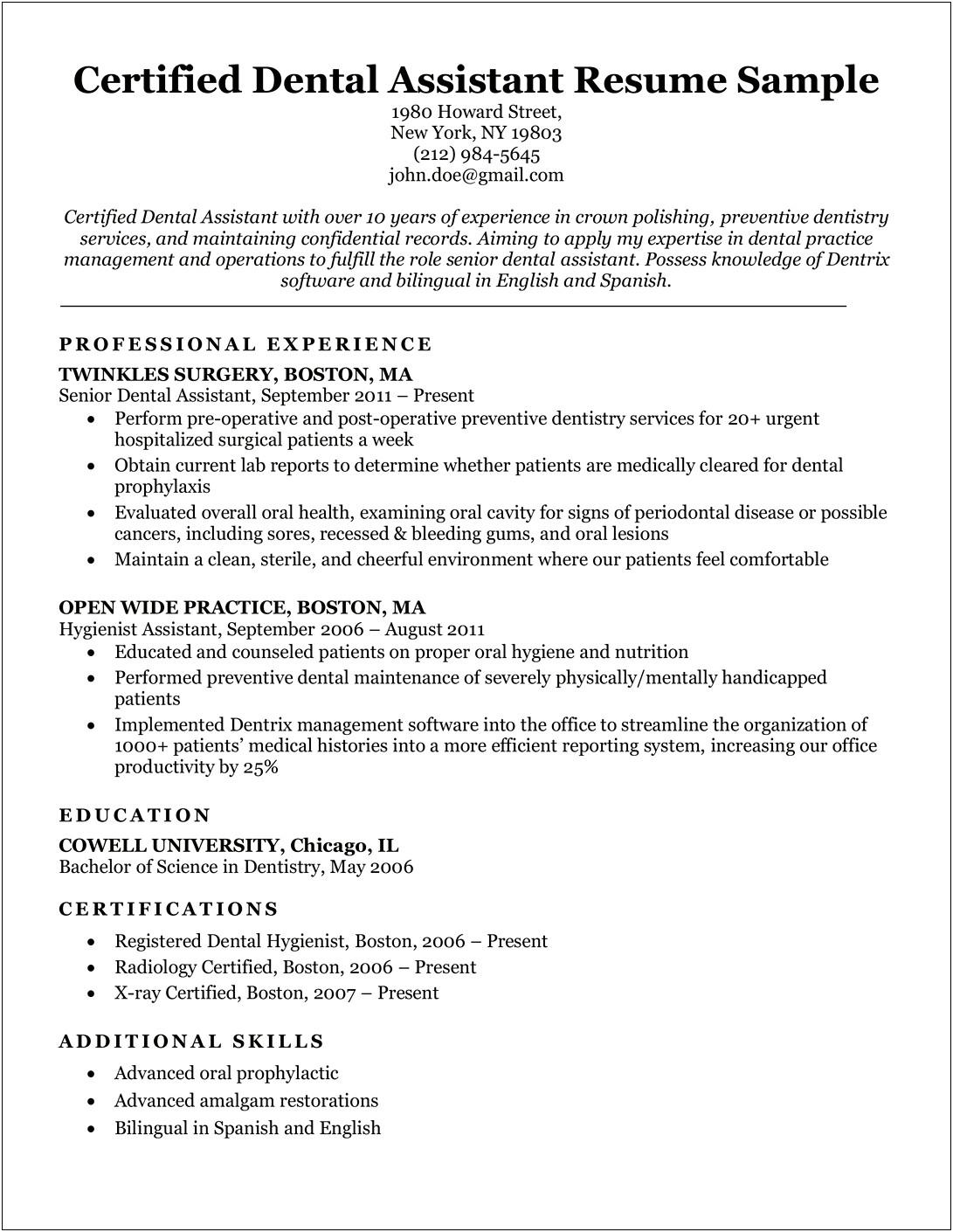 Resume Samples For Medical School Admission