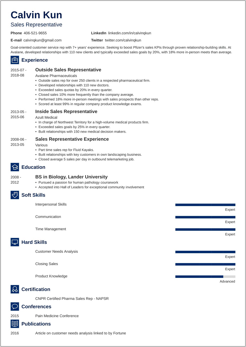 Resume Skills As A Sales Rep