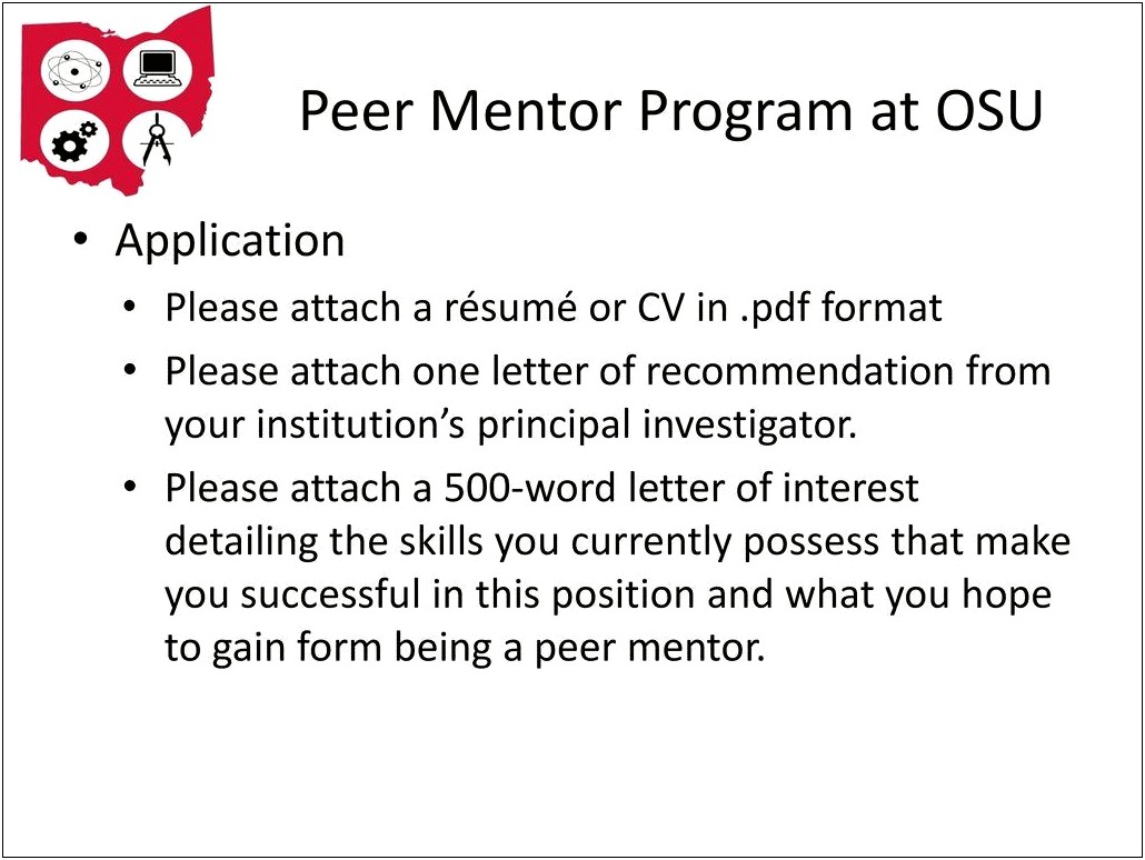 Resume Skills For A Peer Mentor