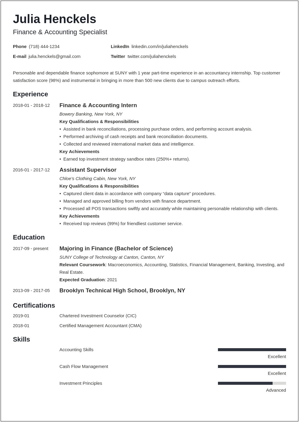 Resume Skills For Inteviewing College Students