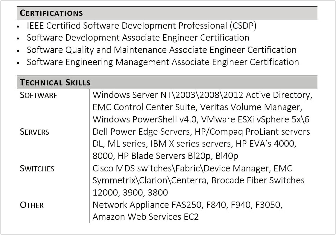 Resume Summary Examples For Technology Knolidge