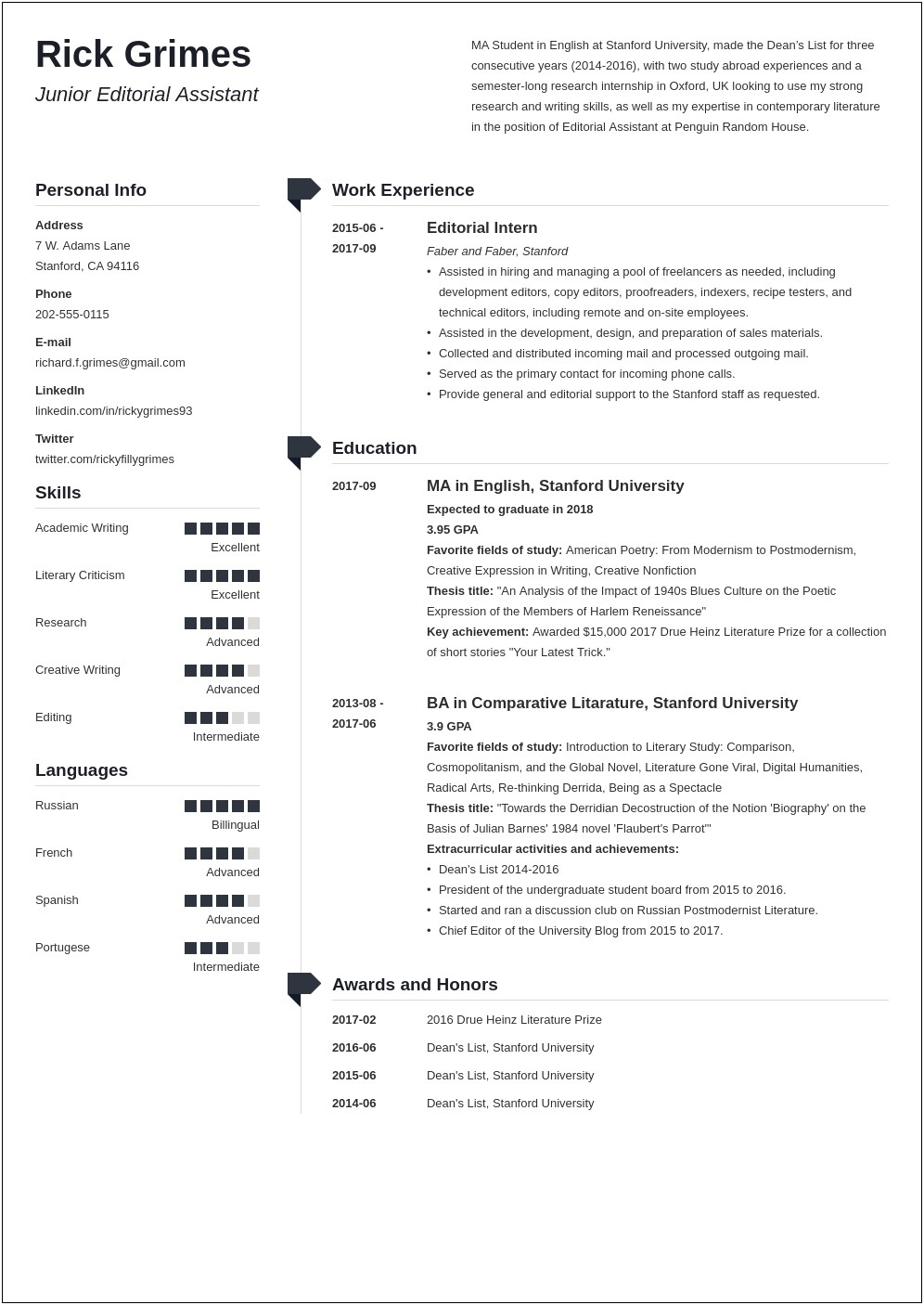 Resume Summary For New Graduate The Muse