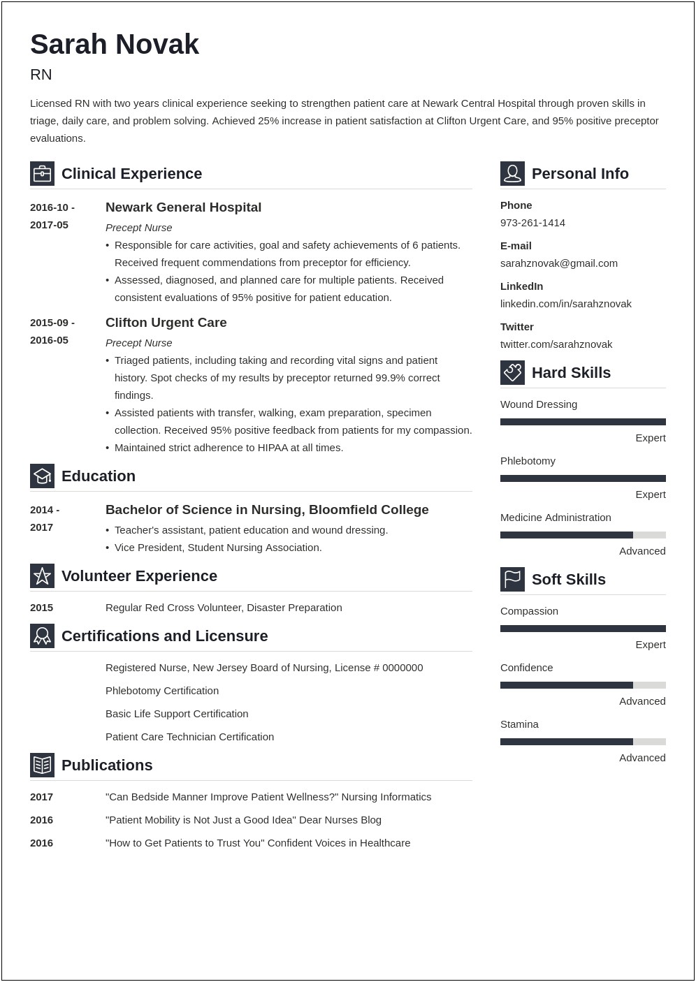 Resume Summary For Nurses Seeking Education Positins