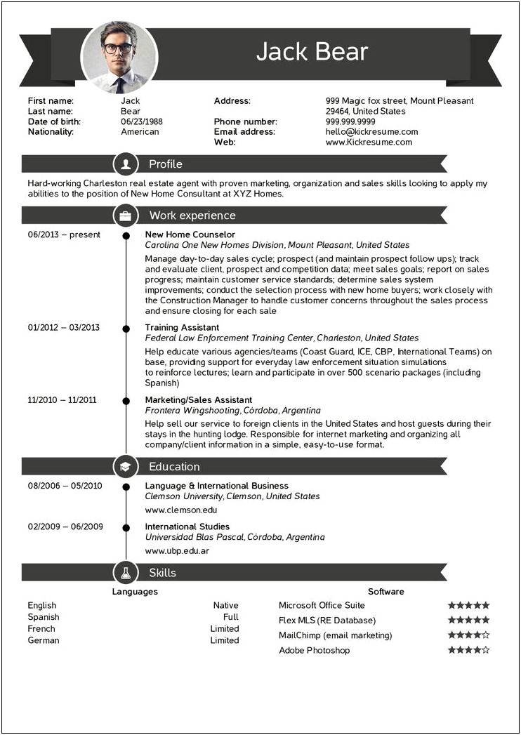 Resume Summary For Real Estate Agent