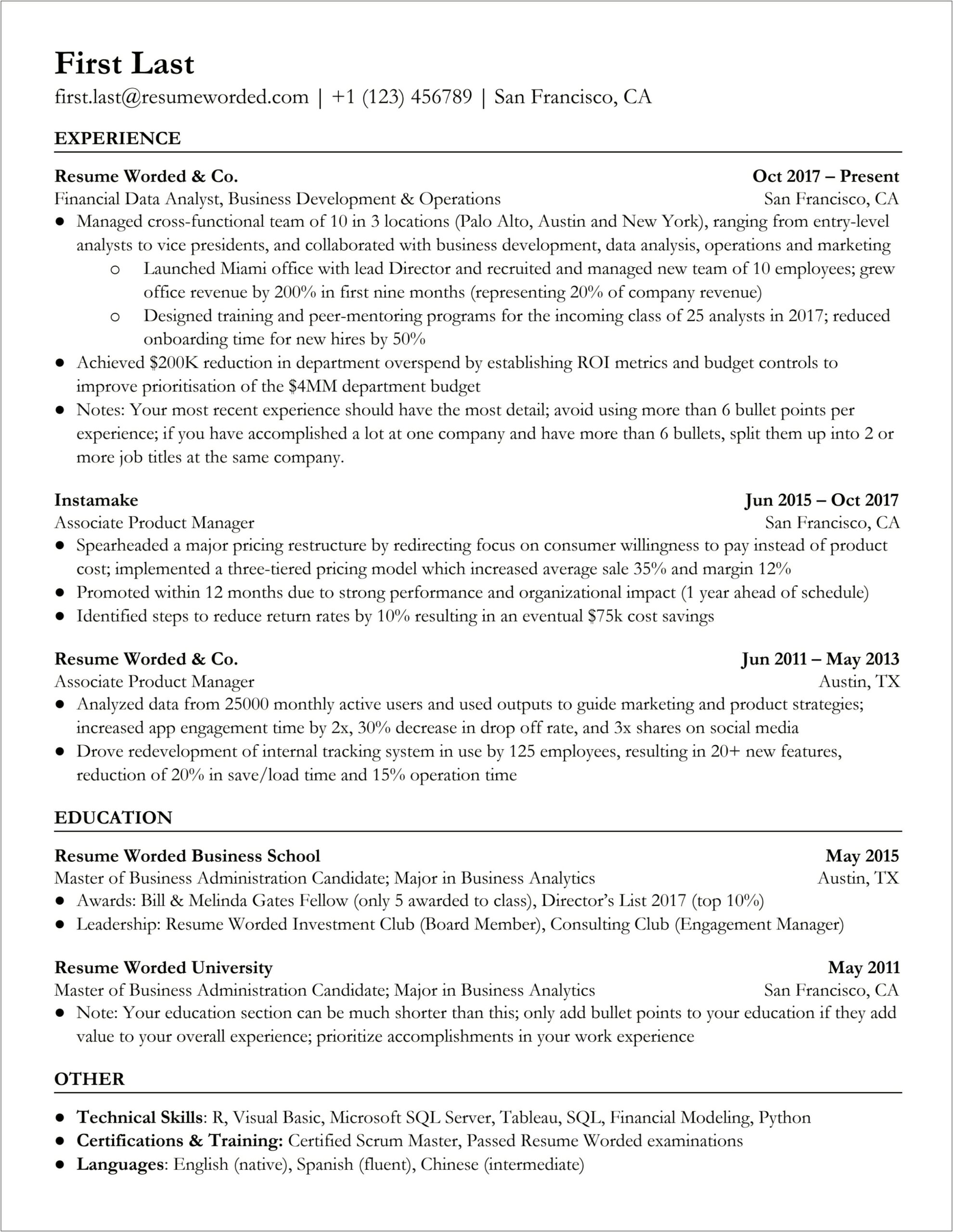 Resume Summary Of Accomplishments Data A