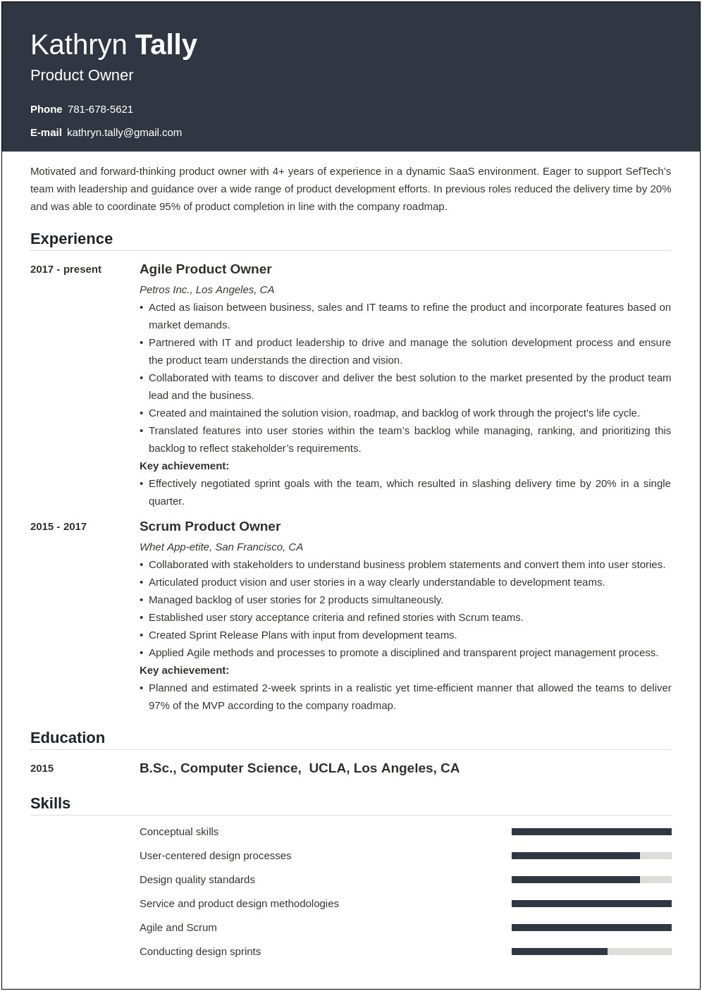 Resume Tempaltes For Digital Product Work