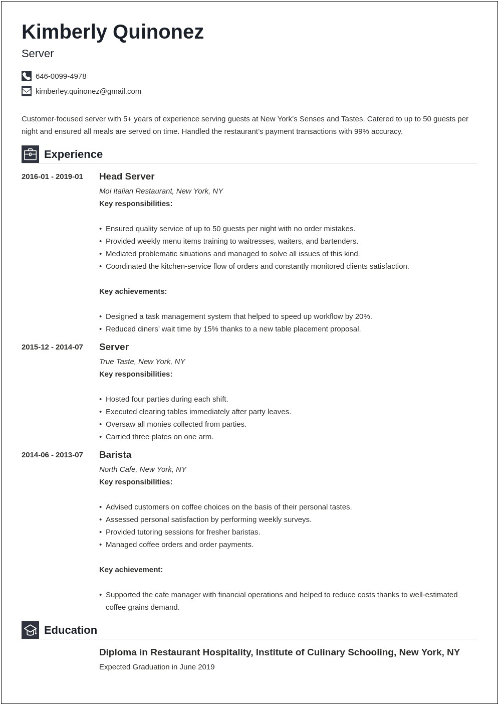 Resume Template For 20 Years Experience