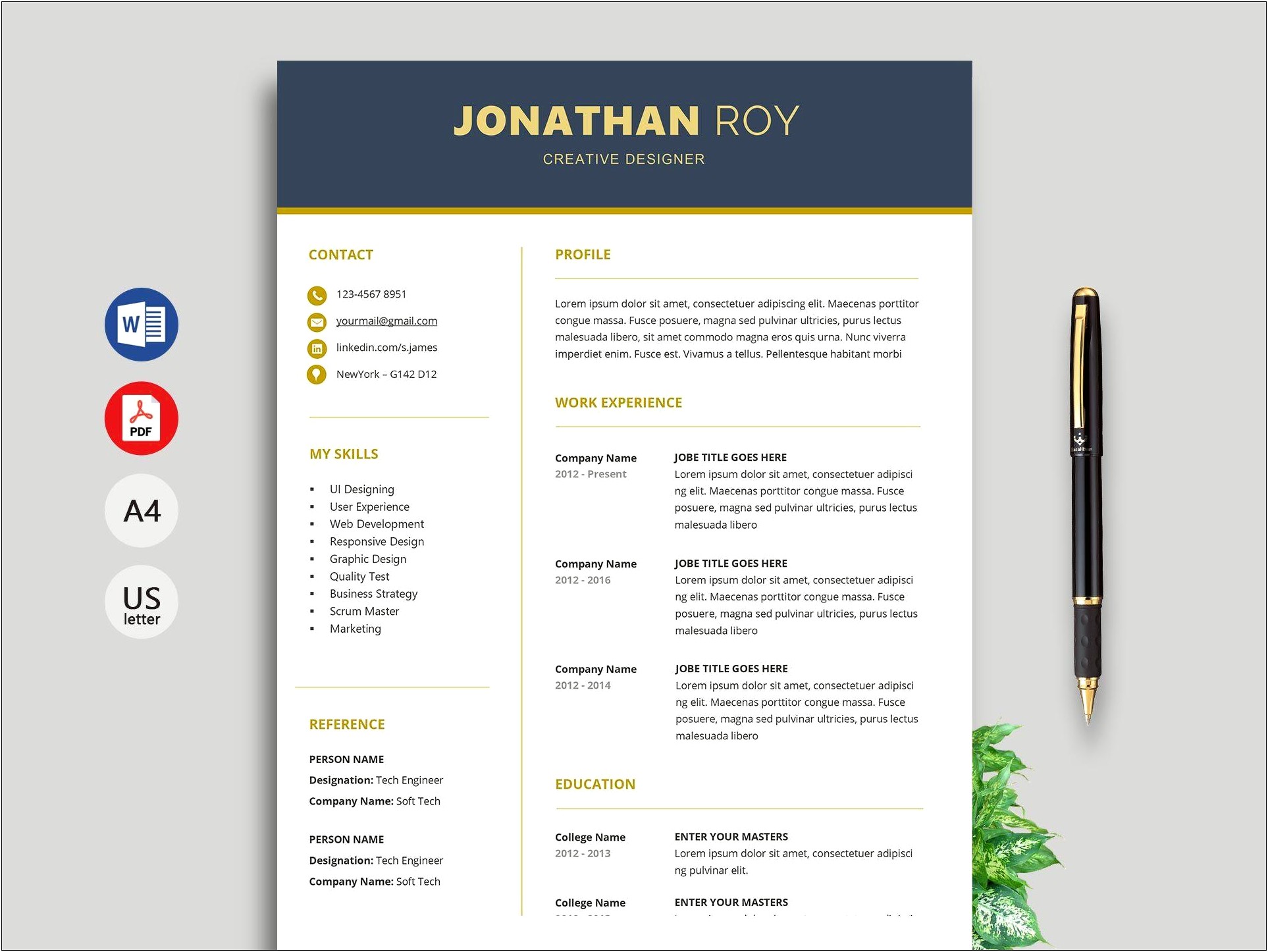 Resume Template For Students Free Download