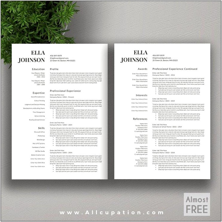 Resume Template Free Download For Pages