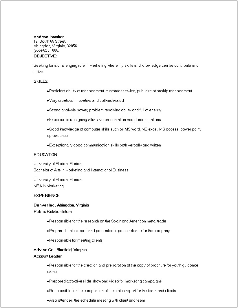 Resume Template Google Docs College Student