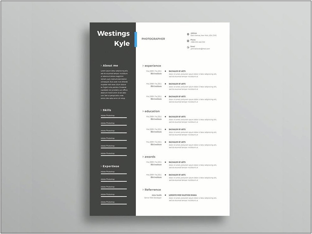 Resume Template Psd File Free Download