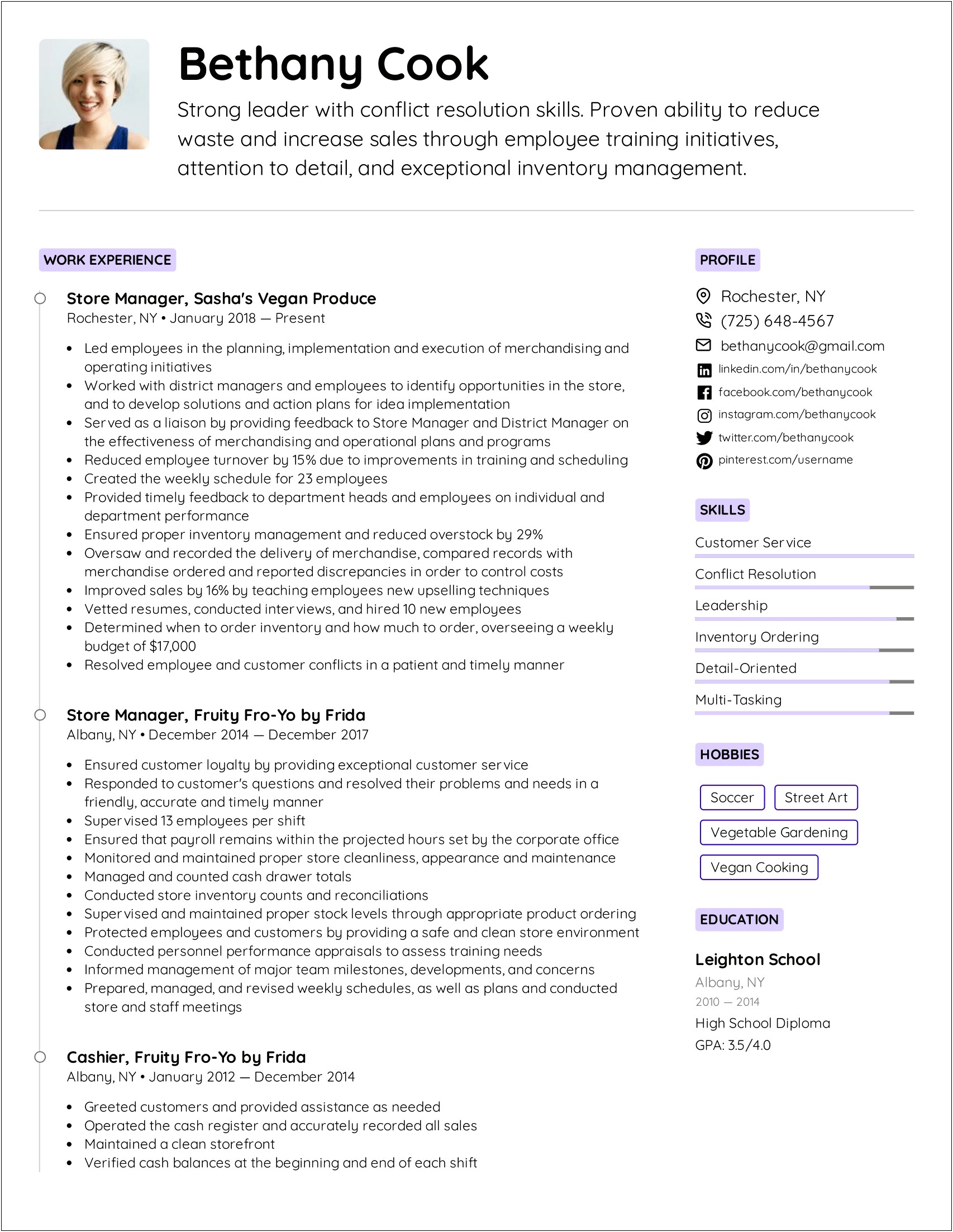 Resume Template Sales Associate Grocery Store