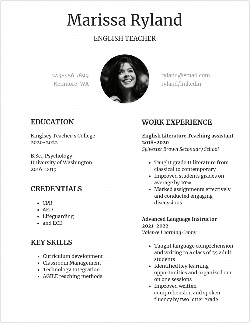 Resume Template That Can Be Upload