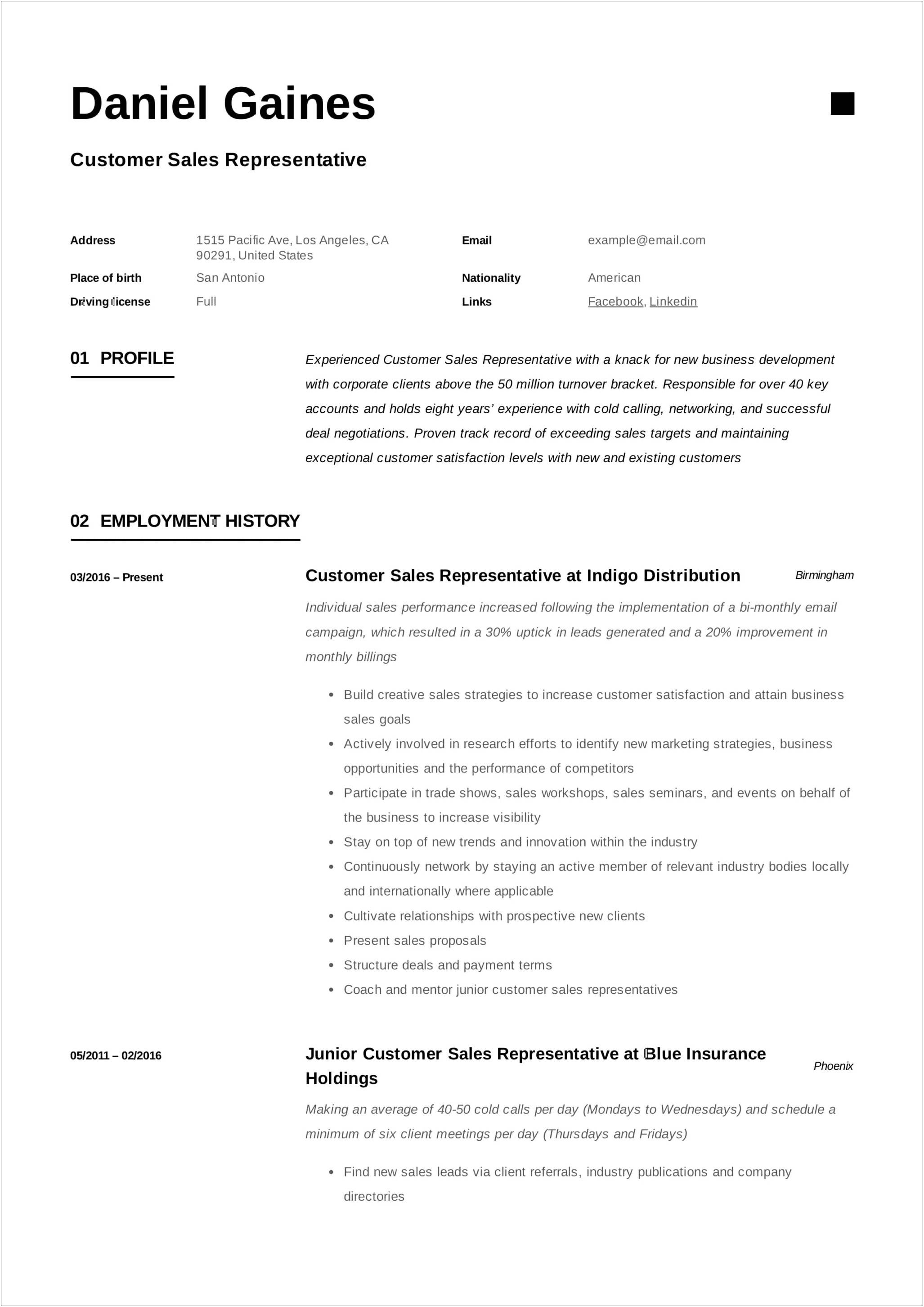 Resume Template Verizon Sales Associate Pdf