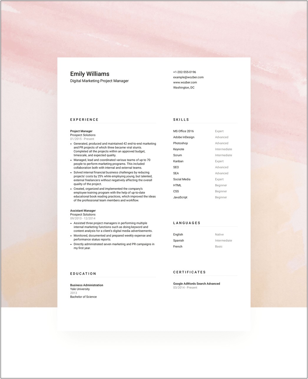 Resume Templates Examples News Station Receptionist