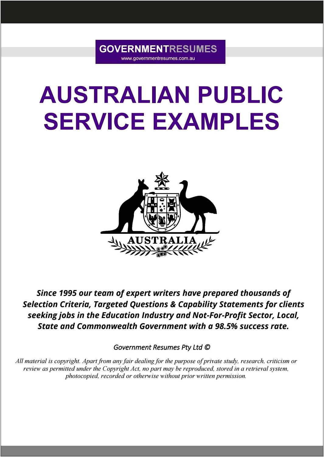 Resume Templates For Australian Government Jobs