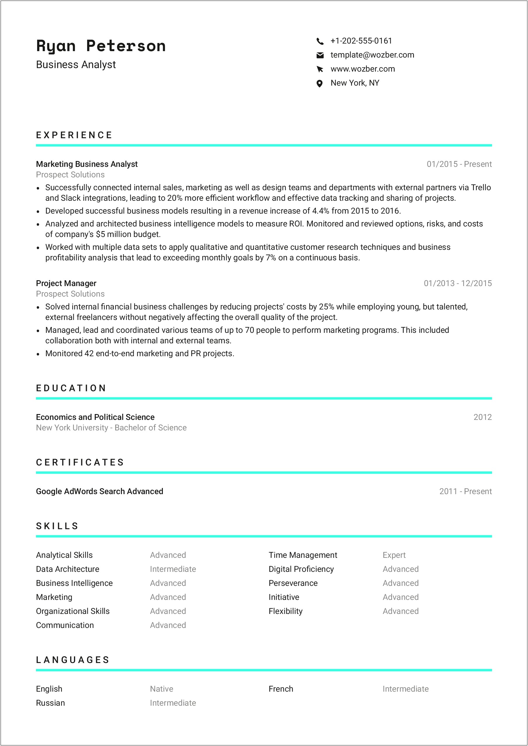 Resume Templates For People In College