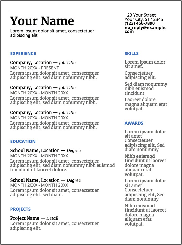 Resume Templates For People That Never Worked