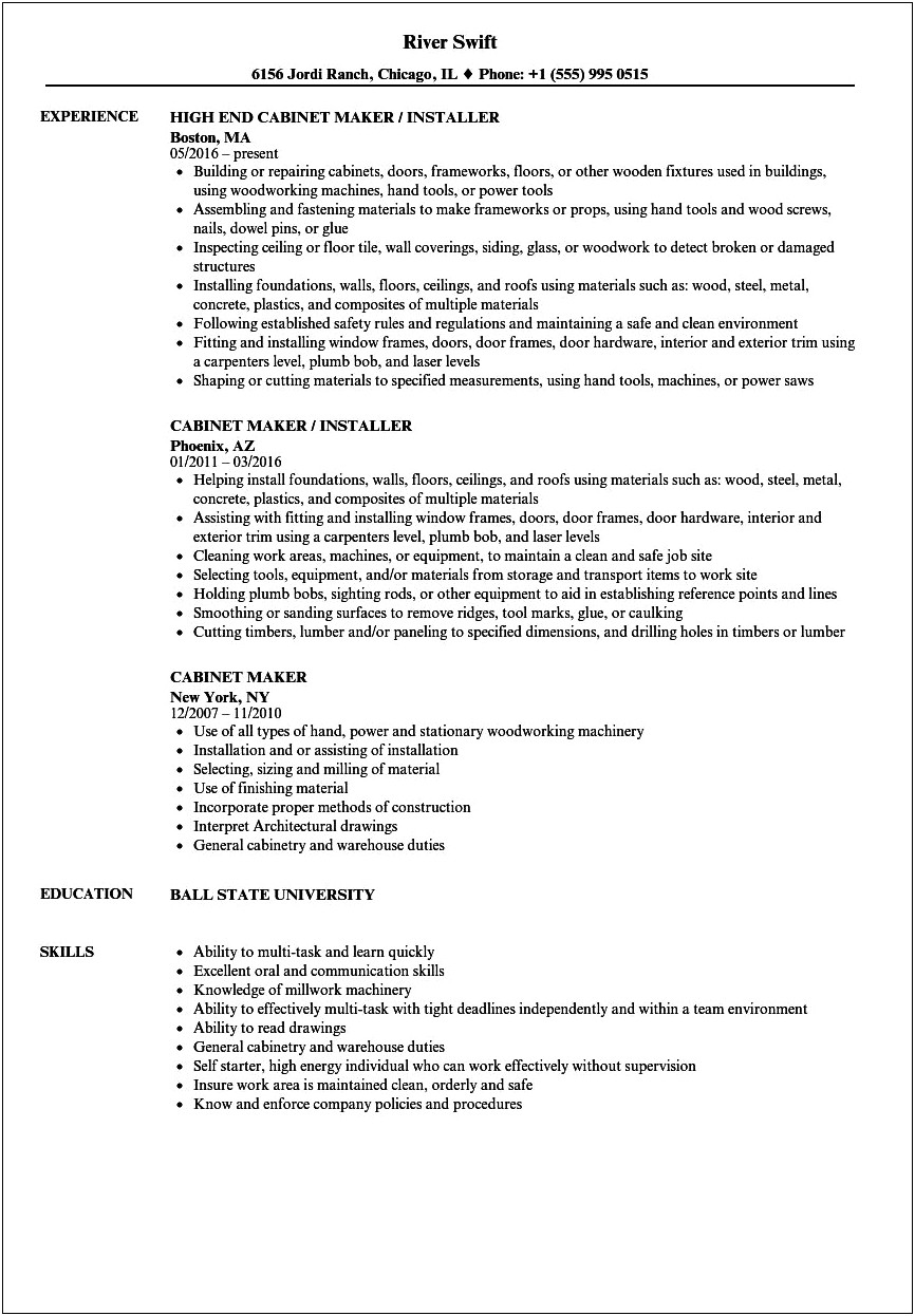 Resume Templates For Working In Ranch