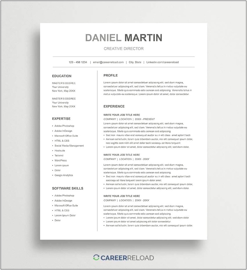 Resume Templates That Work On Drive Docs Word