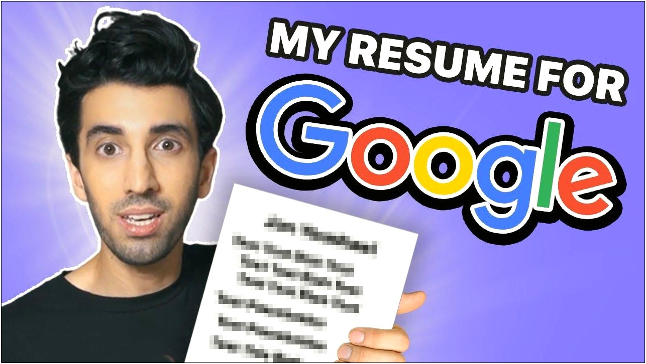 Resume That Got Job At Google