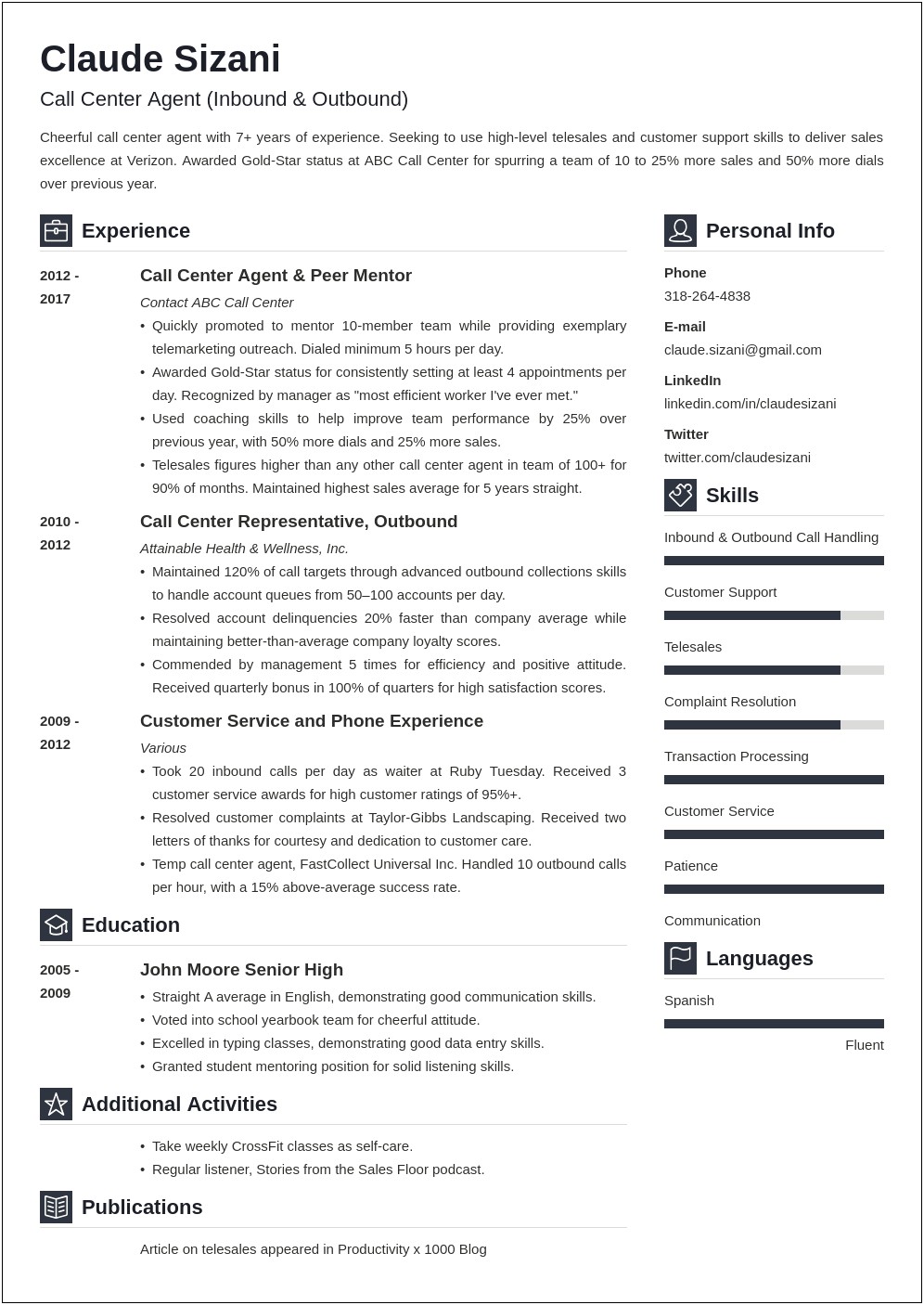 Resume Tips For Call Center Job Insurance