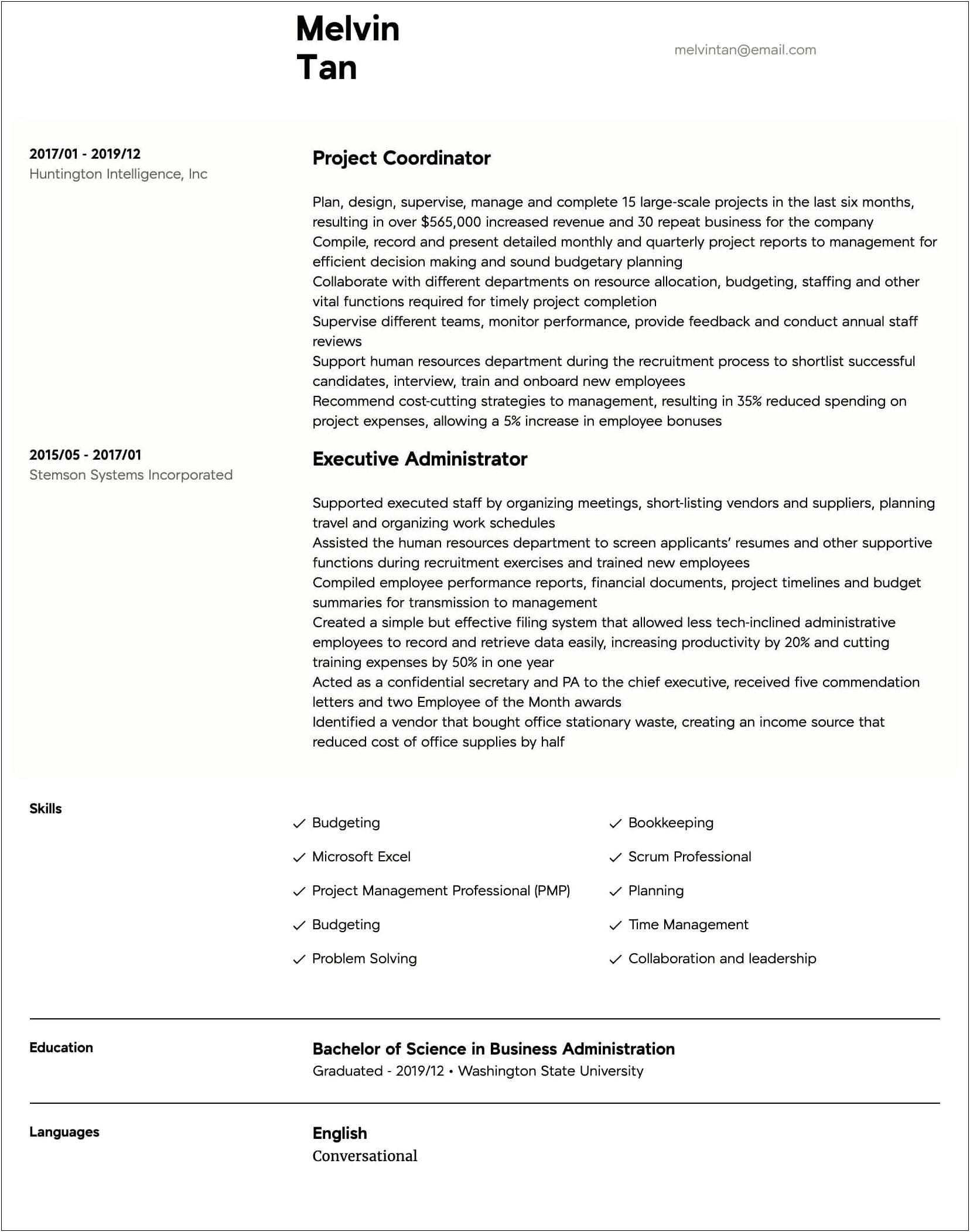 Resume To Get Schedule Coordinator Job