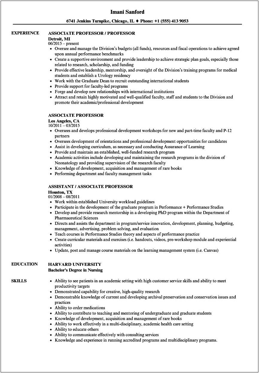 Resume To Give To Professors For Recommendations Sample