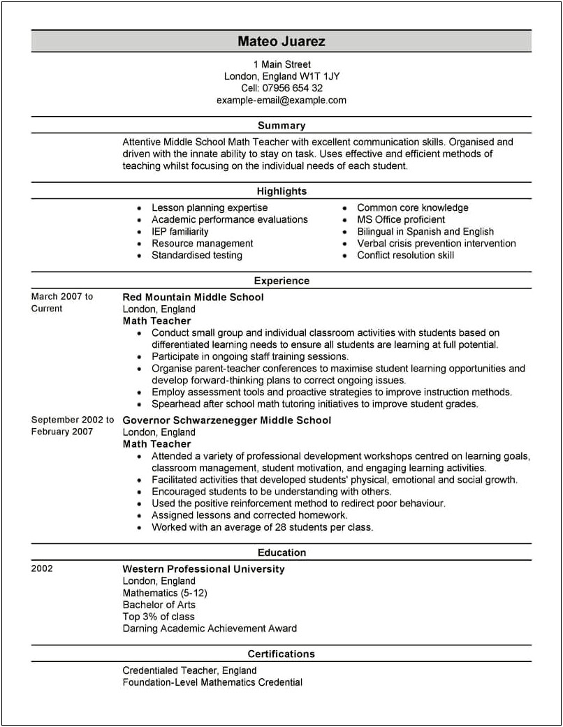 Resume Tops Skills For Esl Teacher