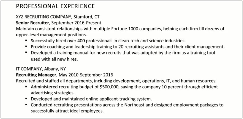 Resume With Job Title Before Company